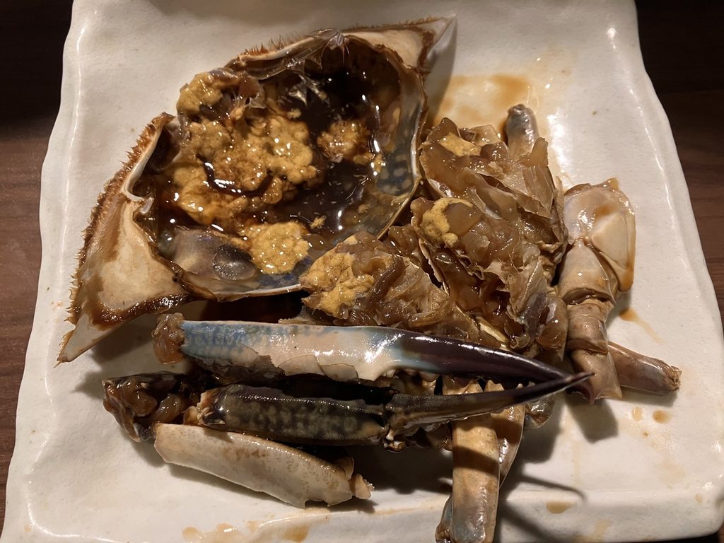 simaくうまで提供されたカニ料理