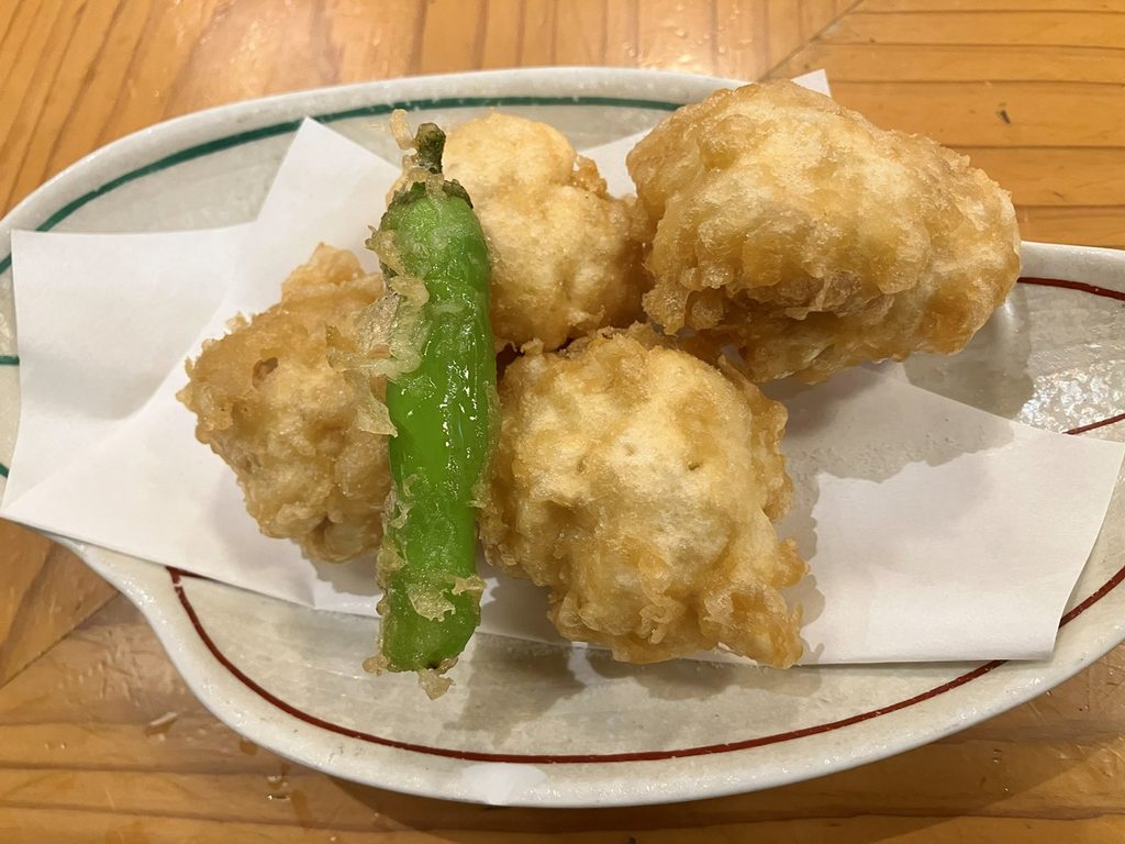 千葉のさんが郷土料理こっからで注文した白子の天ぷら